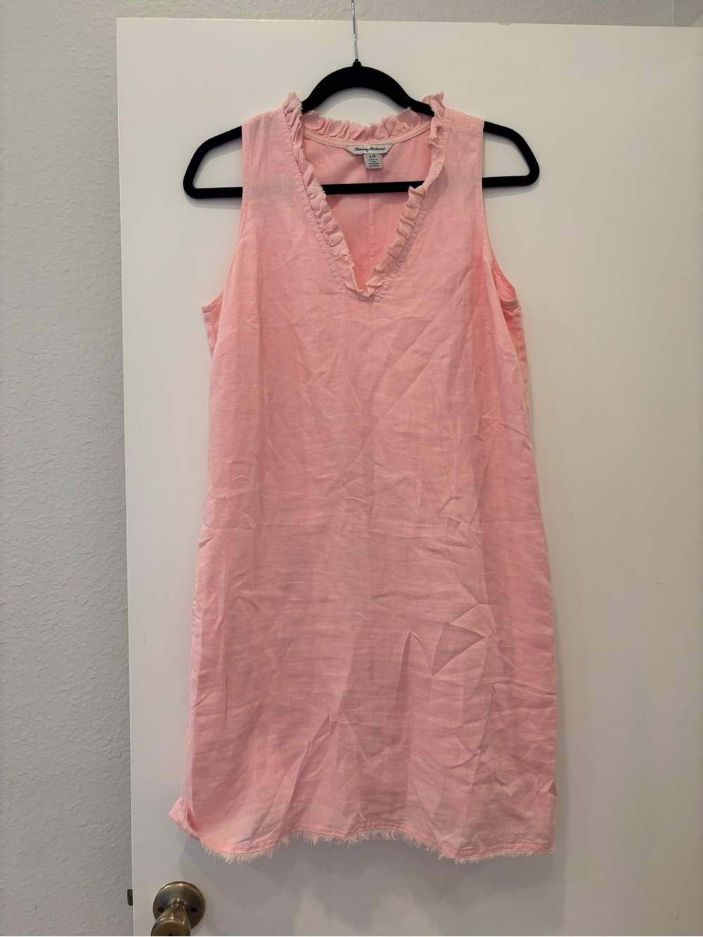 NWOT lined Tommy Bahama Two Palms Ruffle Linen Tank Shift Dress Preppy